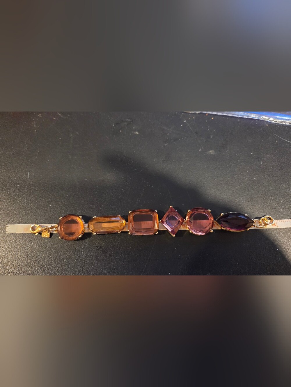 Banana Republic Gold-Tone Bracelet with Pink and Amber Stones - Picture 7 of 8